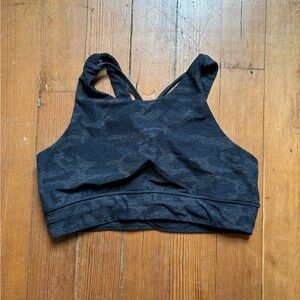 SOLD Vuori Black Camouflage Sports Bra